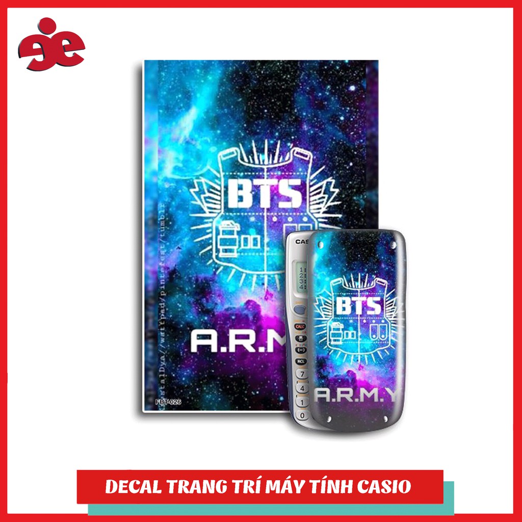 Decal trang trí máy tính Casio/Decal trang trí máy tính Vinacal Fan BTS 026