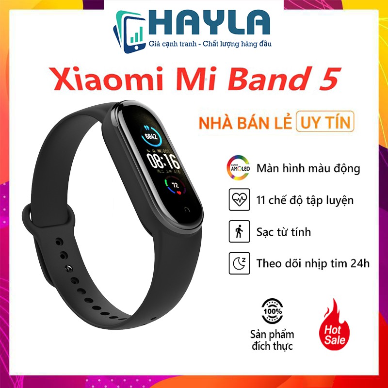 Vòng đeo tay thông minh Xiaomi Mi Band 5 Đo nhịp tim theo dõi sức khỏe - Đồng hồ báo thức - Chính hãng – HAYLA MB05