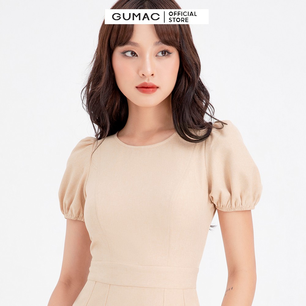 Đầm xòe nữ chiết ly tùng GUMAC DB604