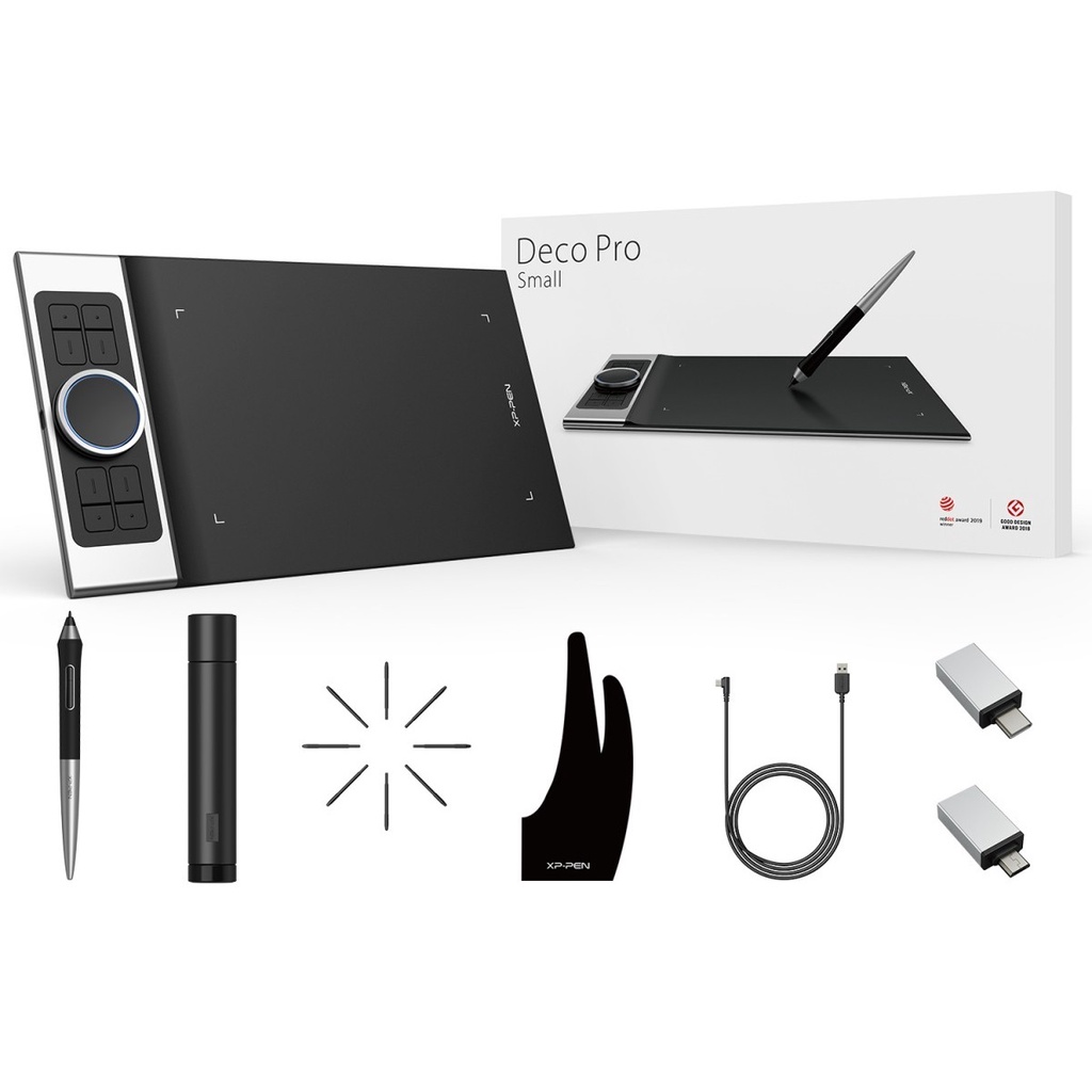 Bảng vẽ đồ họa XP Pen Pro Small hỗ trợ kết nối với điện thoại Android kèm bút vẽ không cần pin hỗ trợ cảm ứng nghiêng