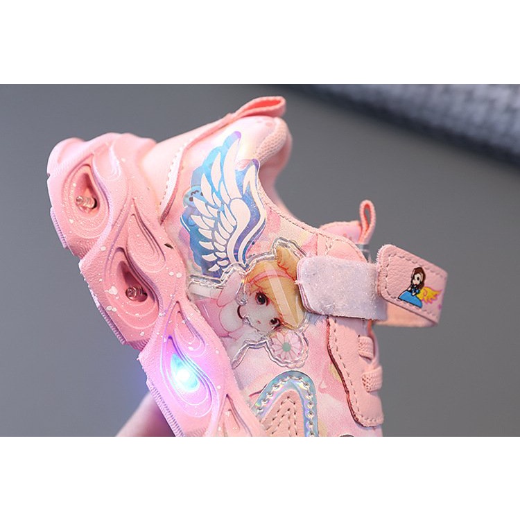 Giày thể thao có đèn led cho bé gái công chúa êm chân chống trơn trượt mã mới LED2122