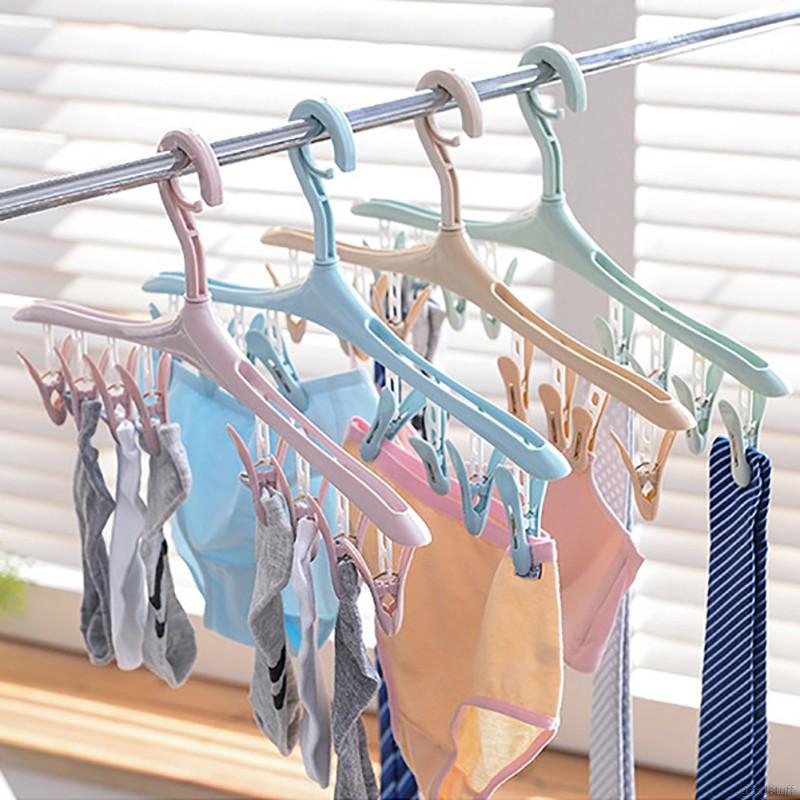 Multifunctional Hanger Plastic Windproof Clip For Underwear Sock Clothes Drying Racks 1pc