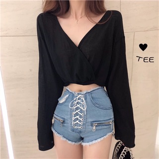 🌸(Có ảnh thật) Áo croptop mỏng hở lưng