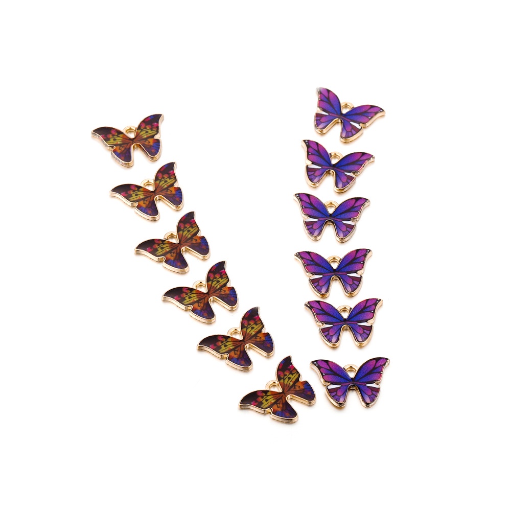 Set 10 phụ kiện ST.KUNKKA kiểu dáng bươm bướm nhiều màu sắc làm mặt dây chuyền vòng đeo tay thủ công