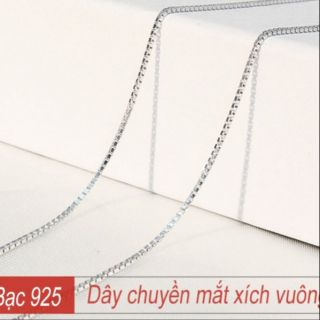Dây chuyền bạc 925 kiểu mắt xích vuông thời trang HQ xinh xắn