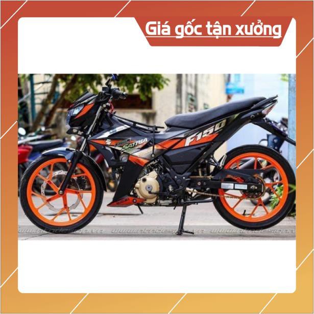 Tem rời Satria đỏ đen chất liệu Crom chính hãng cao cấp