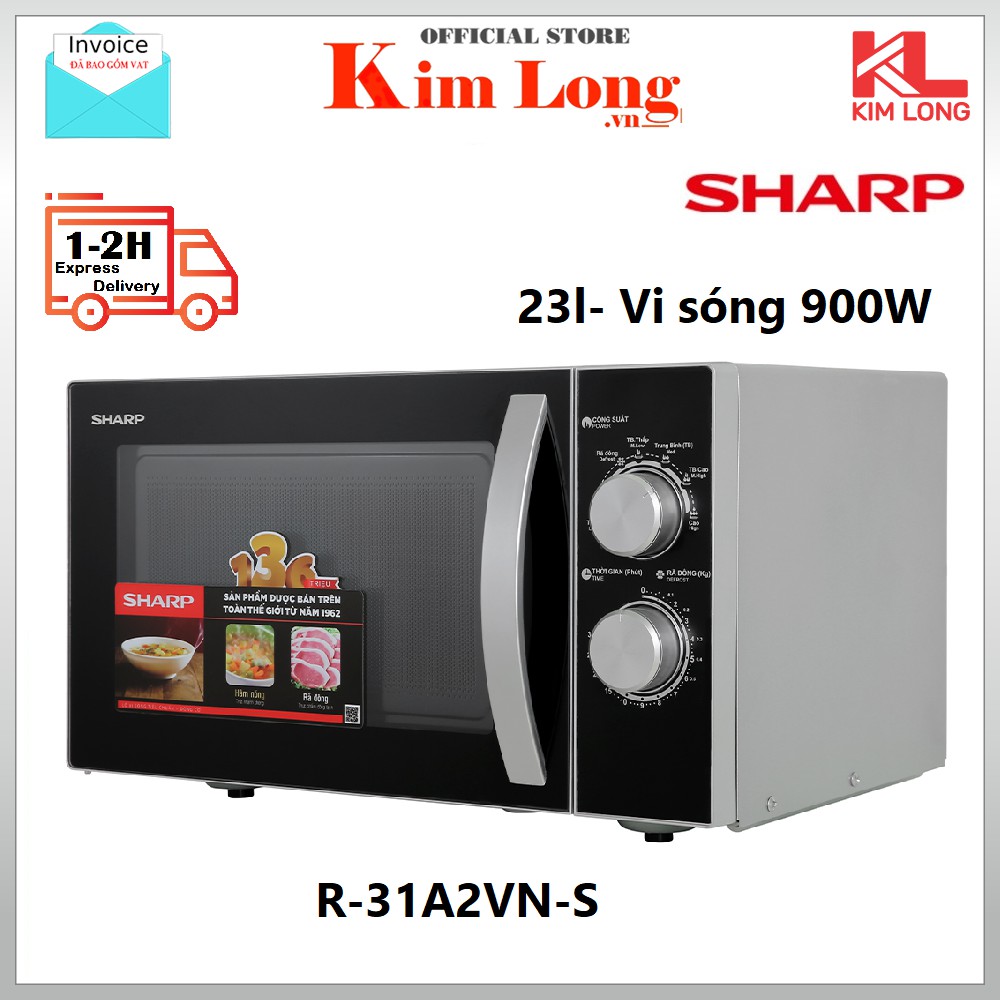 [Hỏa tốc HCM] Lò vi sóng Sharp 23 Lít 900W nút cơ - Bảo hành 12 tháng chính hãng