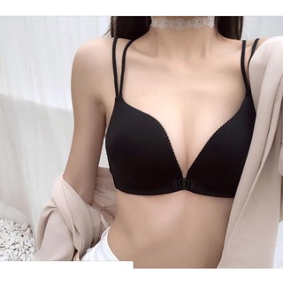 áo ngực không gọng đan dây cài trước