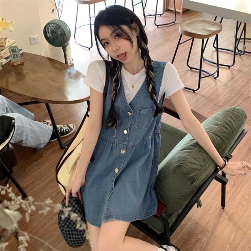 Đầm Yếm denim mùa hè hàng loại 1 nặng tay bigsize 3xl