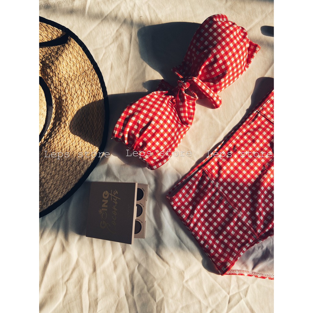 [Ảnh thật] Bộ bikini hai mảnh bệt vai họa tiết - M05 | BigBuy360 - bigbuy360.vn