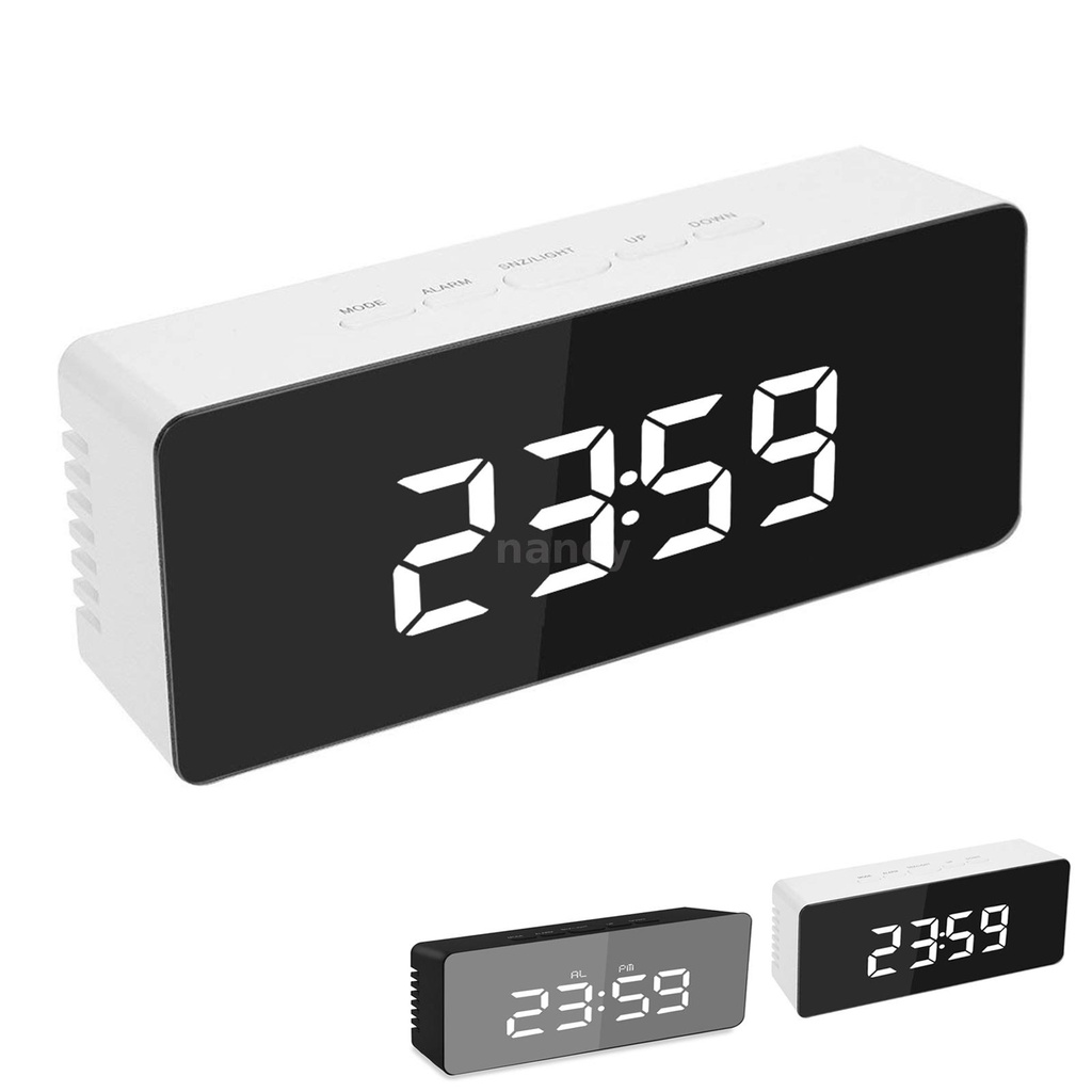 Đồng Hồ Báo Thức Điện Tử Để Bàn Có Màn Hình Led Hiển Thị Nhiệt Độ