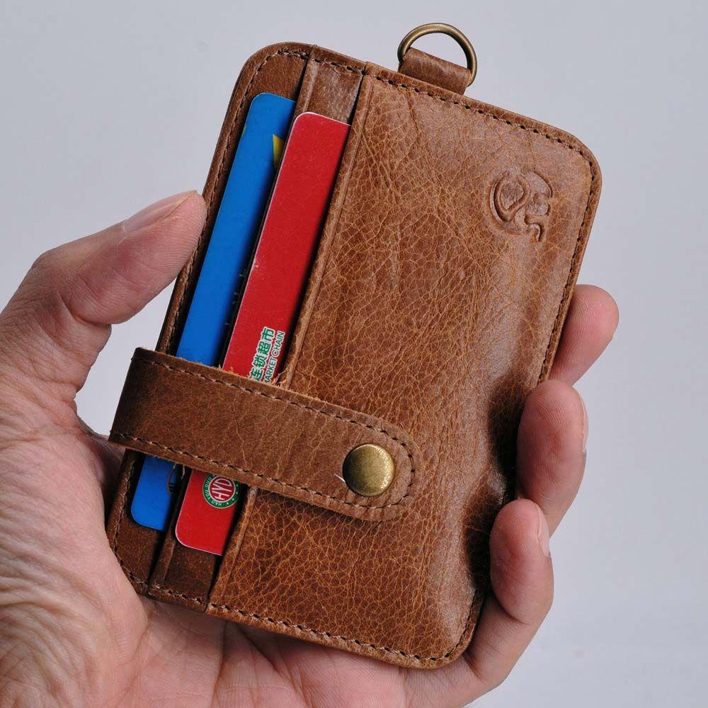 Ví Đựng Thẻ ID / Tiền Xu Nhiều Ngăn Có Khóa Cài Kiểu Retro Cho Nam