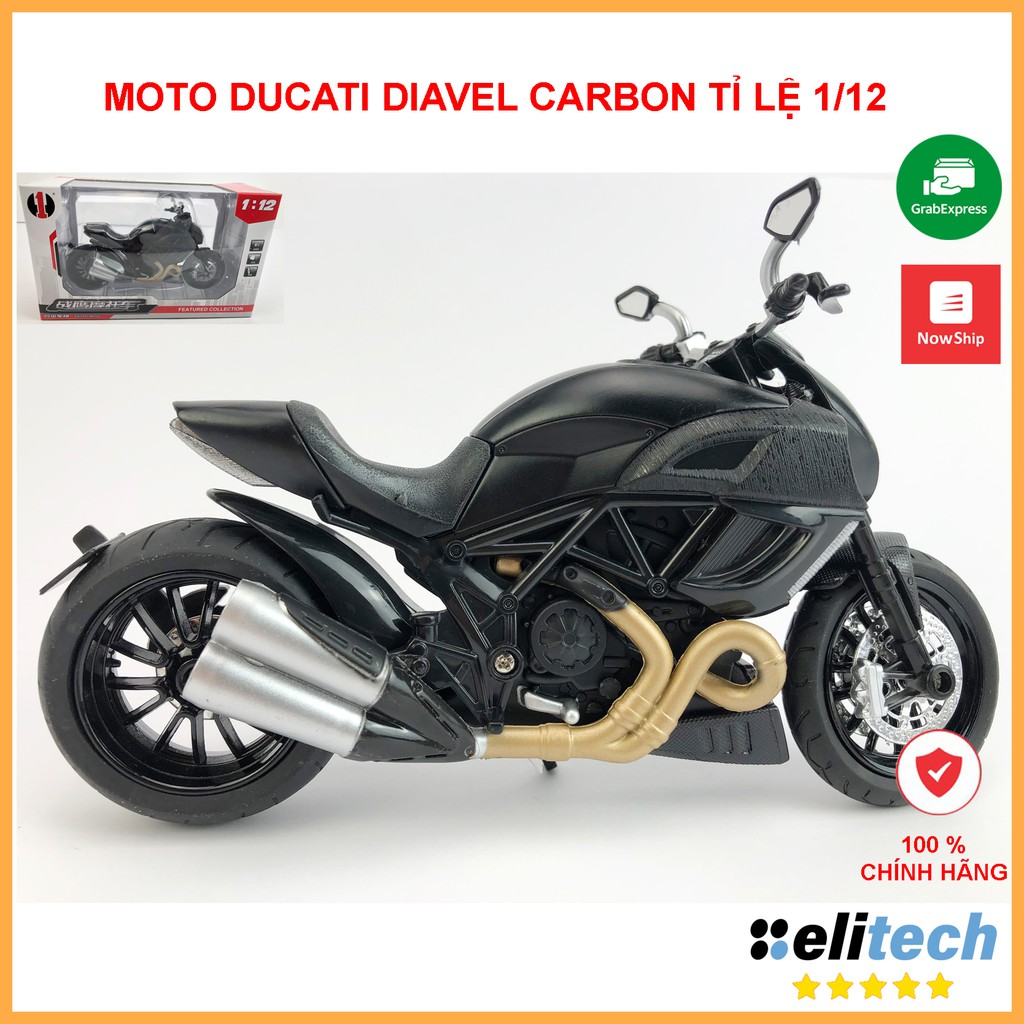 Xe mô hình moto Ducati Diavel Carbon tỉ lệ 1:12, có đèn và âm thanh