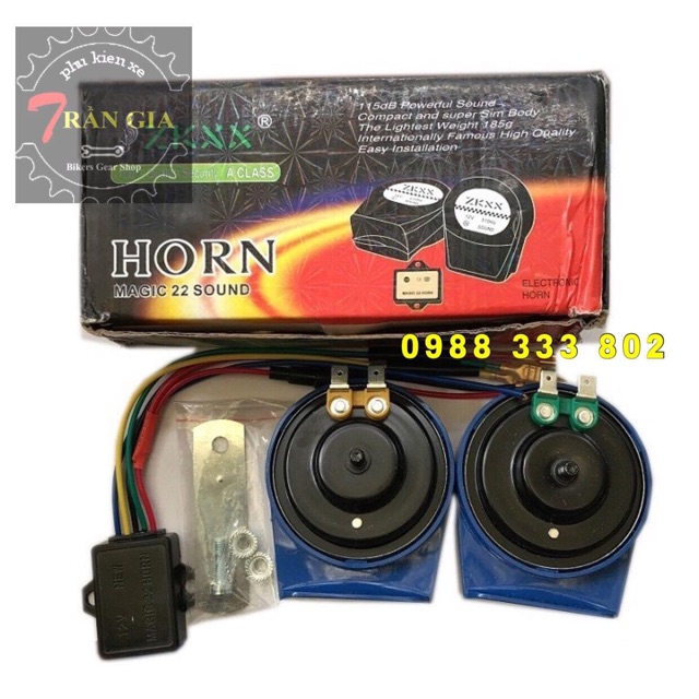 7 tiếng gắn xe máy - còi ngân 12v - kèn xe máy - đồ chơi xe máy