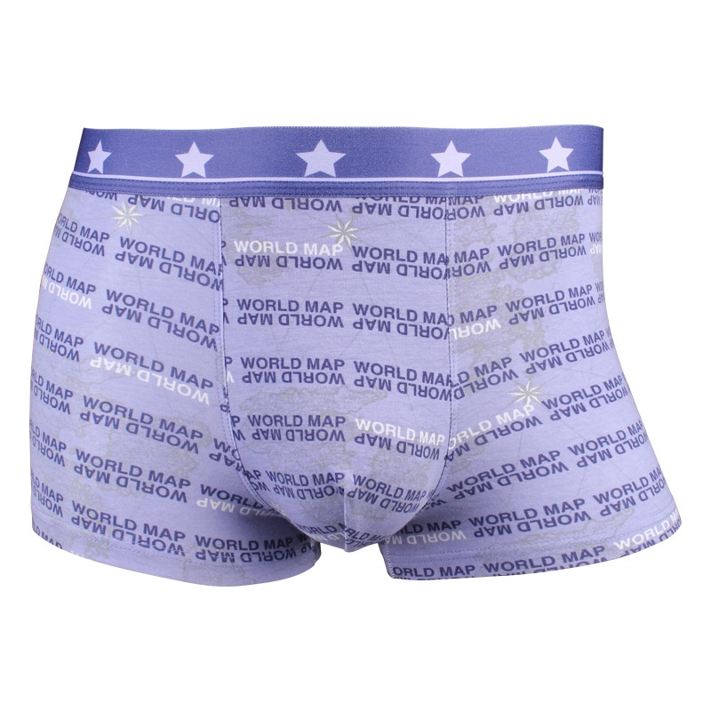 Quần Lót Boxer Cotton Lưng Vừa Thoáng Khí In Họa Tiết Thời Trang Cho Nam C547