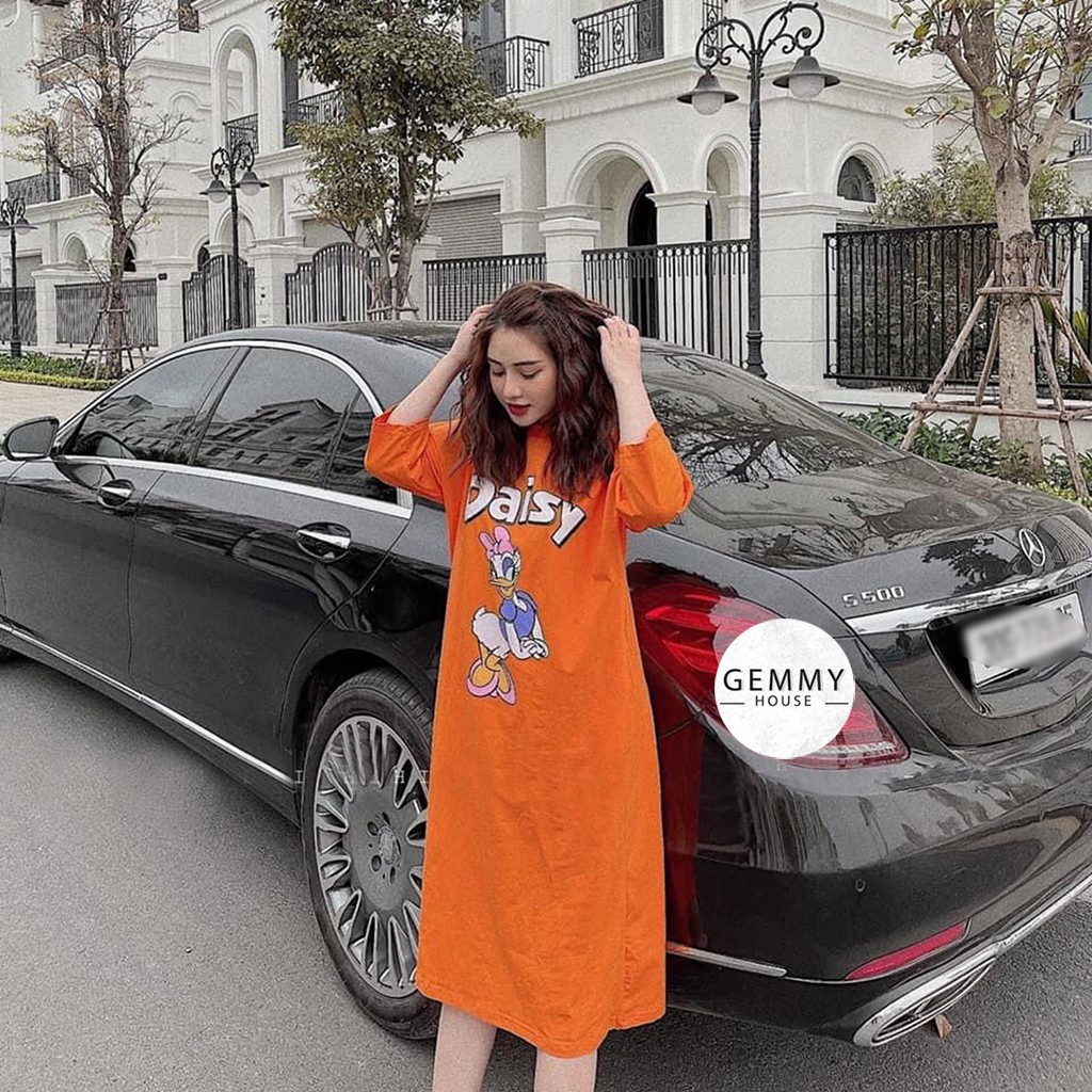Váy xuông dài, Váy suông bầu bigsize chất cotton Gemmy House iin chữ Daisy | BigBuy360 - bigbuy360.vn