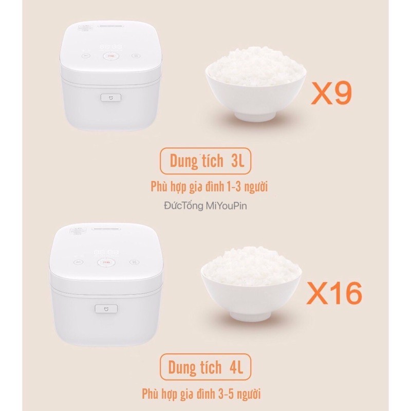 NỒI CƠM ĐIỆN XIAOMI CAO TẦN 3L 4L THÔNG MINH KẾT NỐI MIHOME BẢO HÀNH TOÀN QUỐC 12 THÁNG | BigBuy360 - bigbuy360.vn
