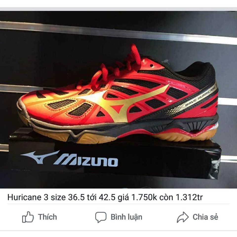 xả lỗ 20% giày chuyên bóng chuyền, câu lông, bóng bàn Mizuno Hurricane 3