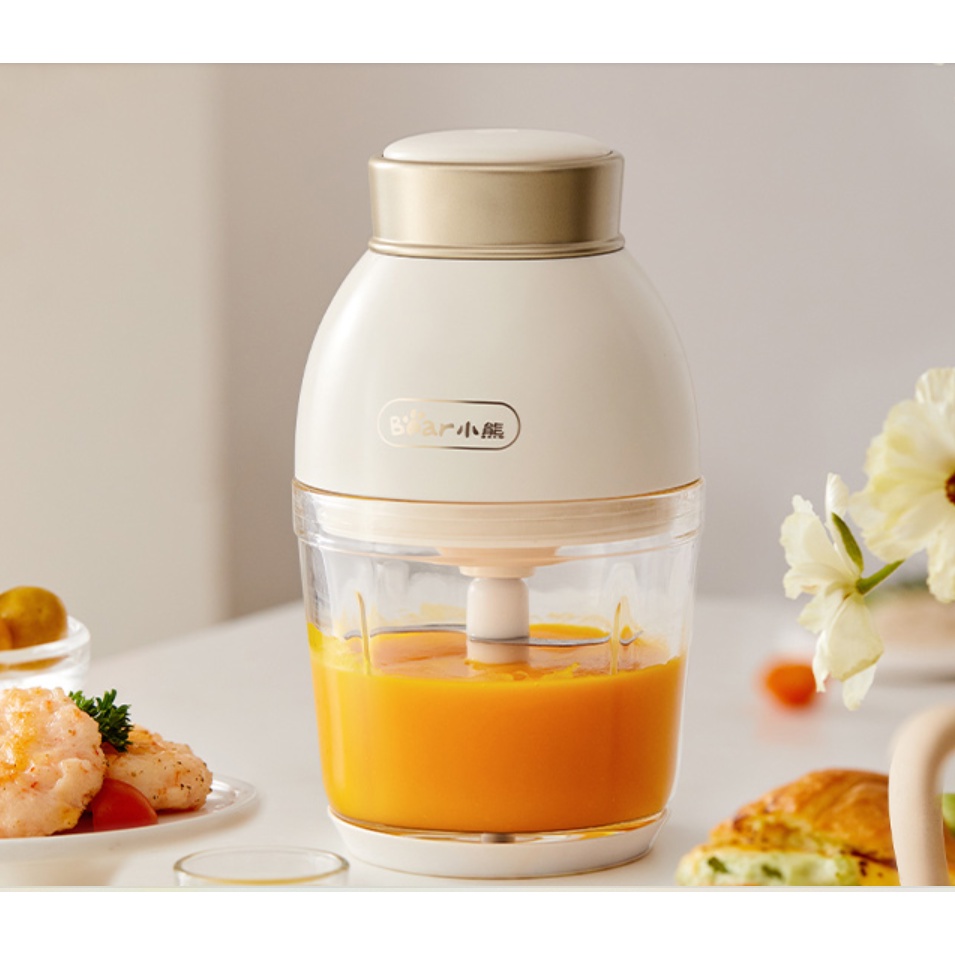 Máy xay đa năng, máy xay ăn dặm dung tích 0.6L có 6 lưỡi dao chính hãng bear QSJ-D02Q1
