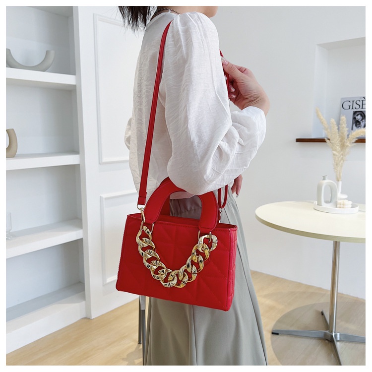 IELGY Túi đeo Chéo Hình Vuông Cỡ Nhỏ Phối Dây Đeo Sợi Xích Thời Trang Cho Nữ