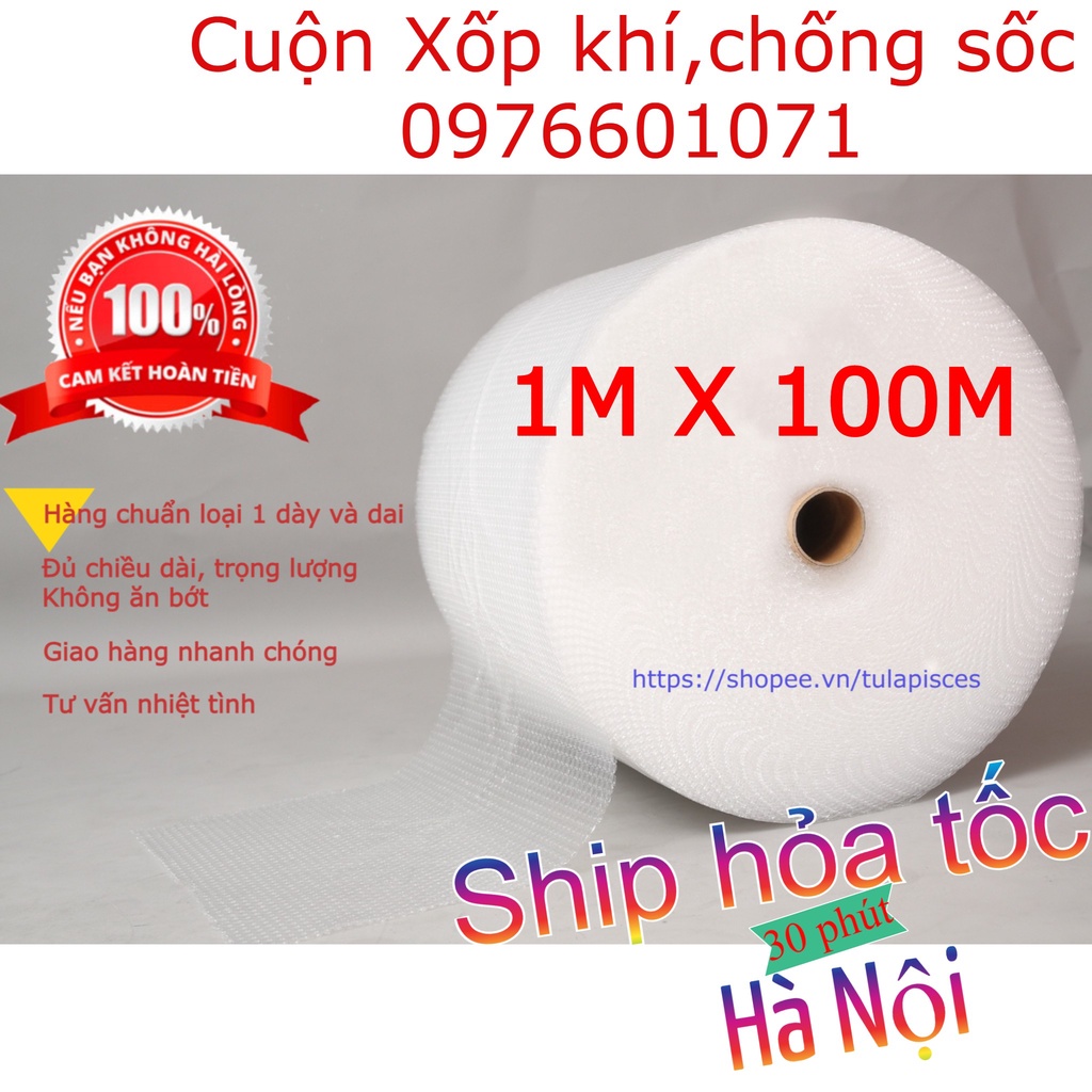 Cuộn Xốp Khí 1mx100m , Bọc Chống Sốc, Xốp Nổ,xốp khí - Đóng Bọc Hàng - Chống Sốc Bóng Khí Xốp chống sốc gói hàng