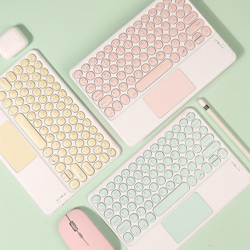Bàn Phím Bluetooth Không Dây Hình Tròn Có Thể Sạc Lại Tiện Dụng Cho Ipad