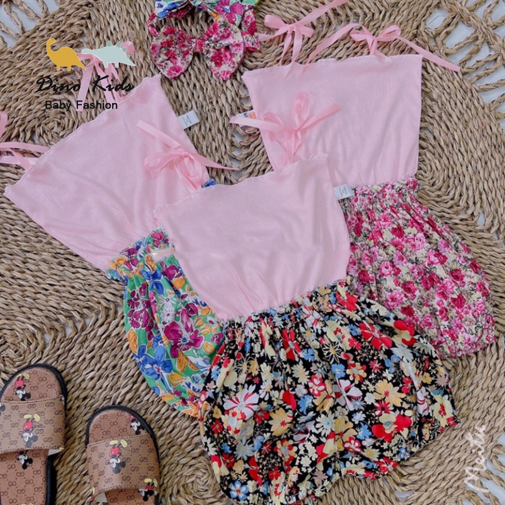 Bộ hè bé gái, set Jum áo hồng quần hoa bé gái