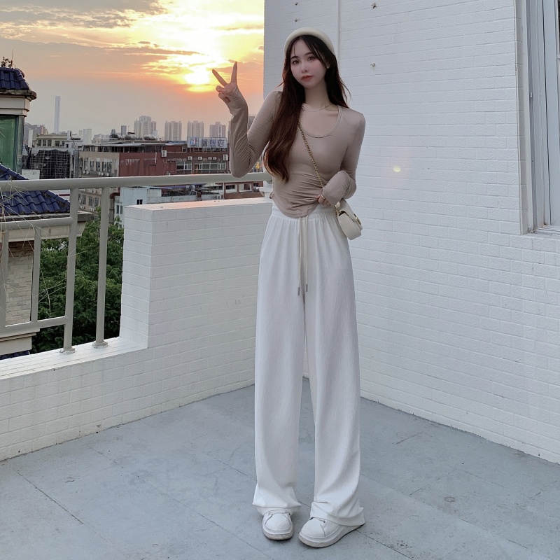 Quần dài ống rộng lưng cao phong cách Hàn Quốc cá tính dành cho bạn nữ