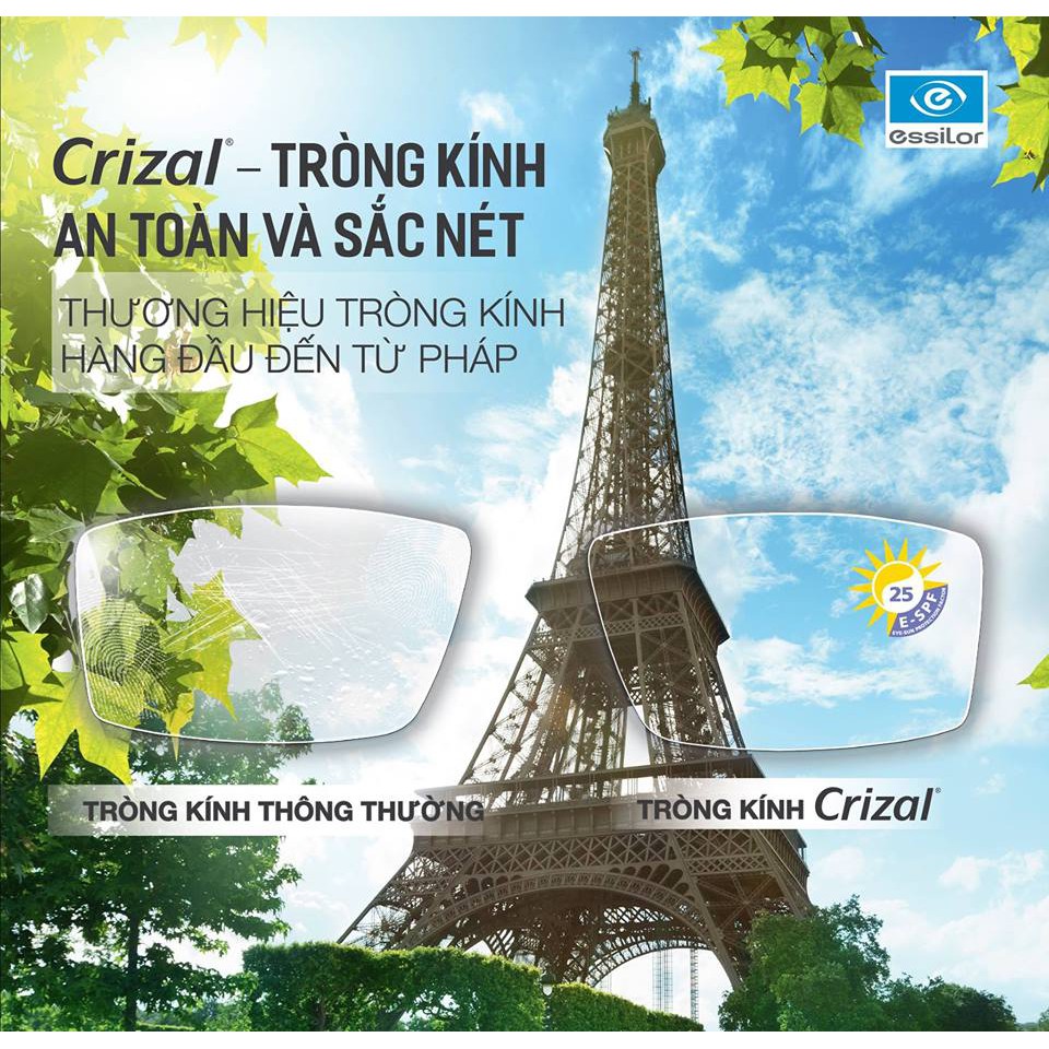 Tròng kính cận Essilor Crizal Sapphire UV 1.56