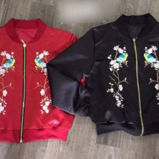 ÁO KHOÁC BOMBER THÊU HOA