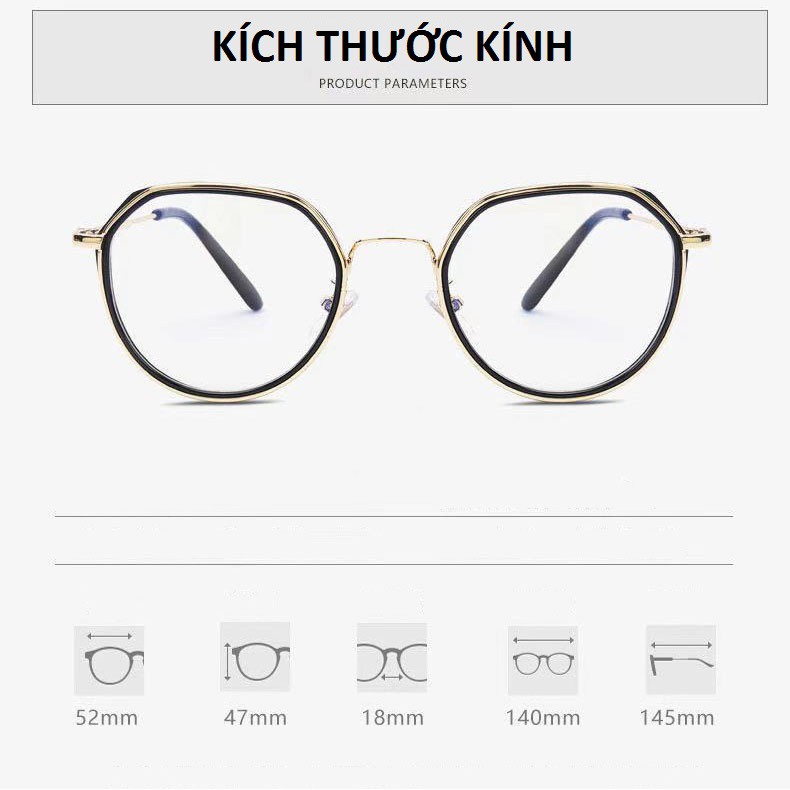 Kính cận thời nam nữ phong cách Hàn Quốc chống tia UV thời trang Unisex đẹp cao cấp ABICA 044 | BigBuy360 - bigbuy360.vn