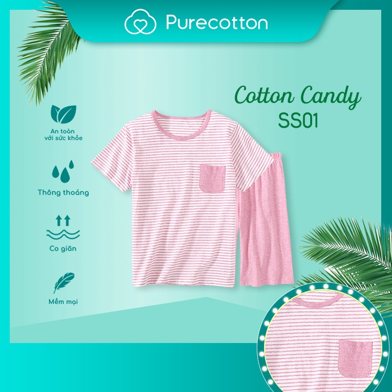Bộ đồ mặc nhà mùa hè Pure Cotton cho bé gái chất liệu cotton cao cấp PC044