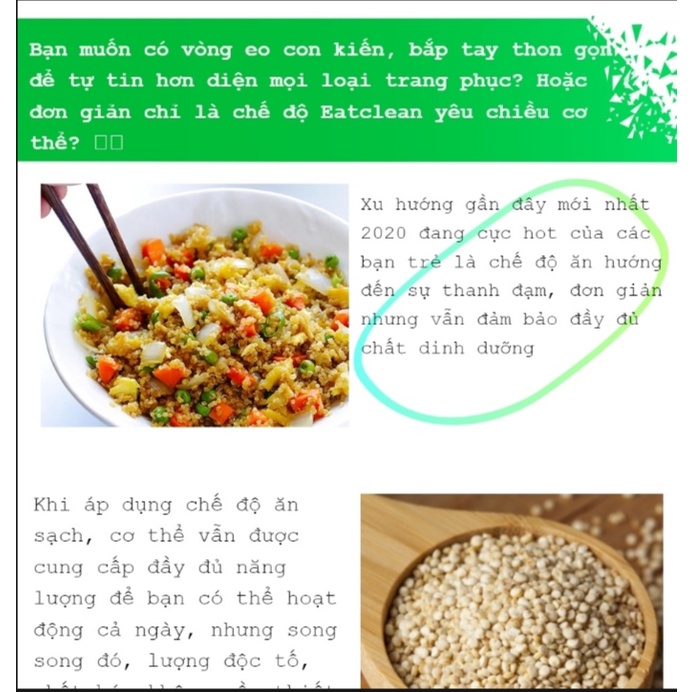 Hạt Diêm mạch trắng túi 600 gram White Quinoa