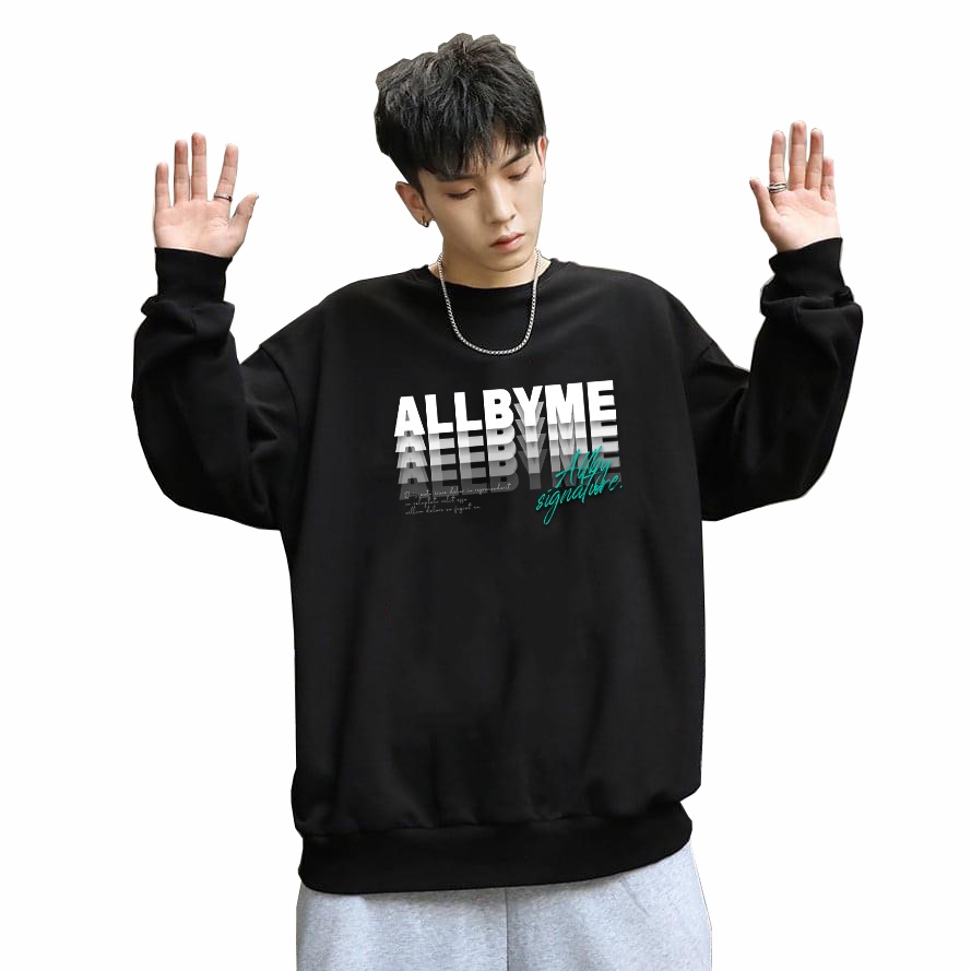 Áo sweater nam nữ form rộng Allby Me , áo hoodie nỉ nam nữ unisex da cá đen trắng | BigBuy360 - bigbuy360.vn