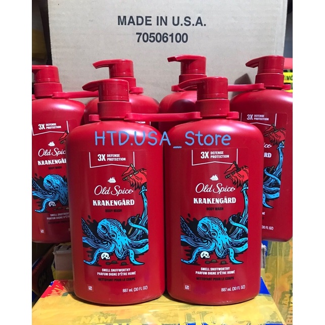 Sữa tắm nam Old Spice Krakengard Body Wash 887ml Nội Địa Mỹ