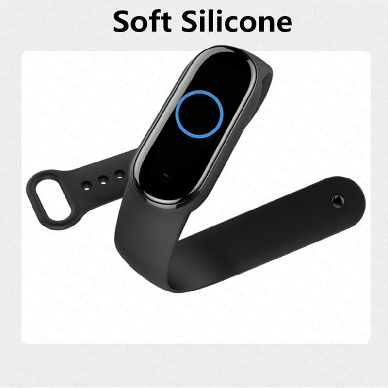 Dây đeo bằng silicon màu trơn đơn giản thay thế tiện dụng cho Xiaomi Mi Band 5 / Mi Band 5