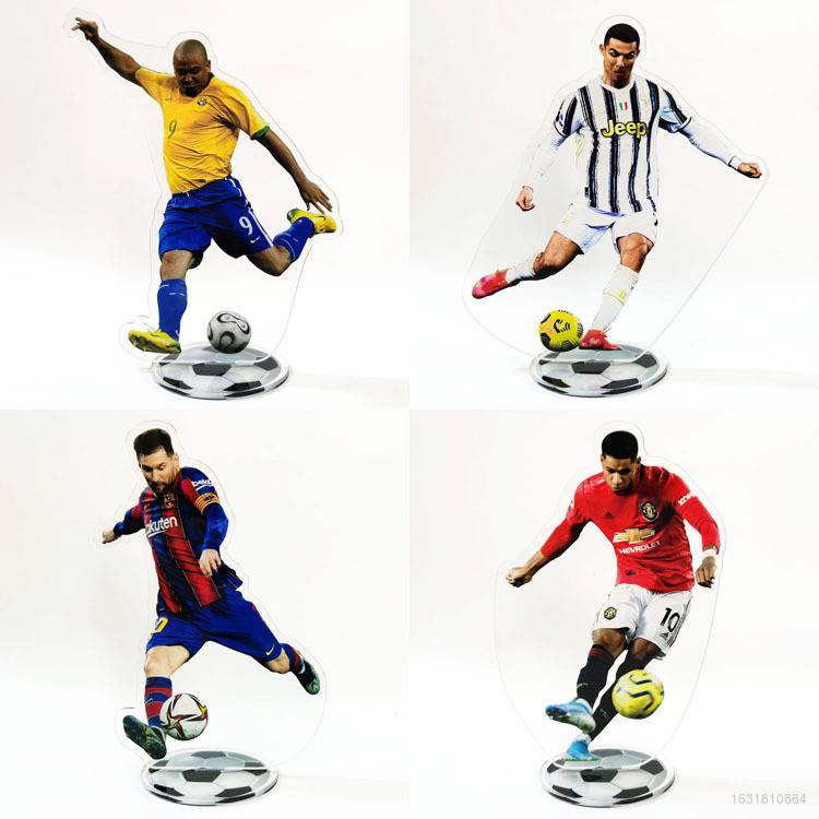 Mô Hình Cầu Thủ Bóng Đá Ronaldo Beckham Messi Mbappe Haaland Đứng Để Bàn dùng Trang Trí Nhà Cửa