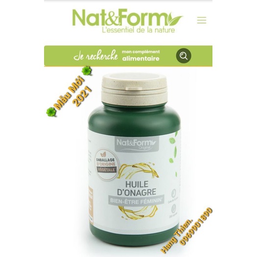 (Đủ bill) Tinh dầu hoa anh thảo Pháp Nat&Form lọ 200v