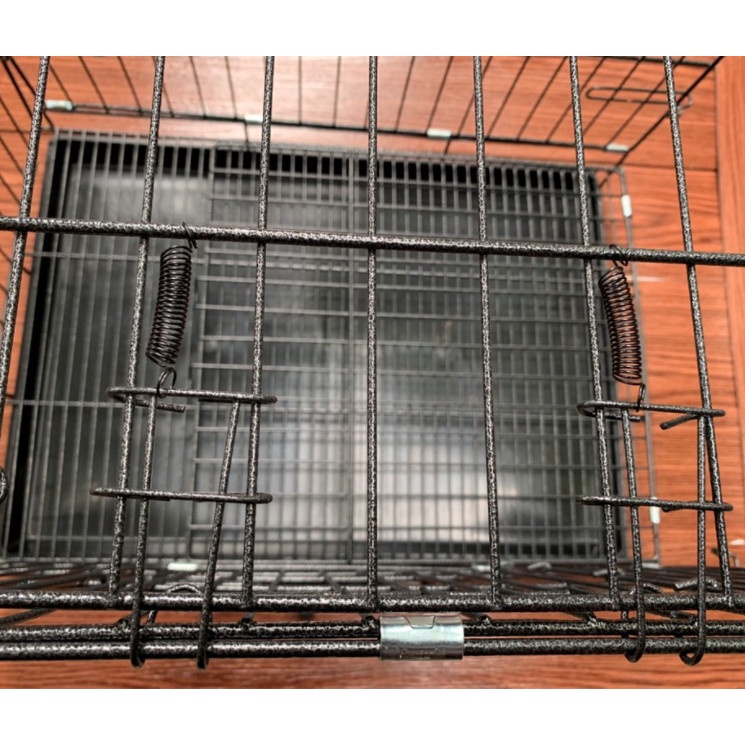 LỒNG Chuồng gấp gọn sơn tĩnh điện vân đá kèm khay cho chó mèo