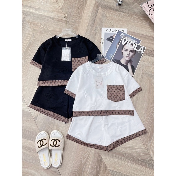 SET BỘ CROP-TOP PHỐI VIỀN VẢI KAKI 2 MÀU HOT TREND