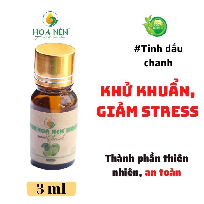 Tinh dầu Chanh 3ml - Hoa Nén - Hương thơm mát, khử mùi, ẩm mốc, đuổi muỗi, côn tr.ùng