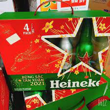 Bộ Quà Tặng 4 Chai Bia Heineken Nhôm 330ml