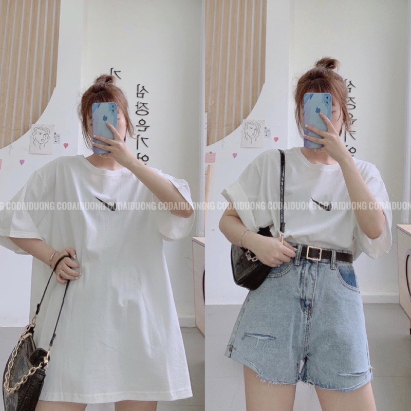 [Rẻ Vô Địch] Áo Thun Tay Lỡ Unisex Thêu Logo Form Rộng Ảnh Thật Đủ Màu
