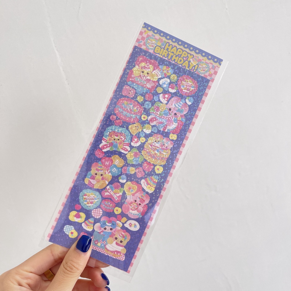 Miếng dán họa tiết hoạt hình lấp lánh dễ thương chống thấm nước