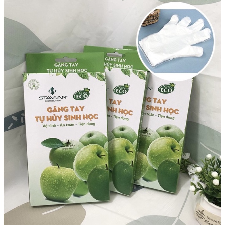 Găng tay tự huỷ sinh học Green Stavian (100 chiếc)