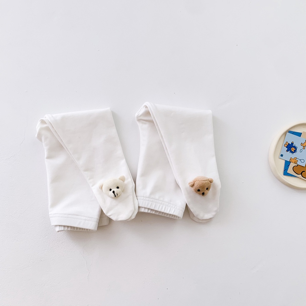 Quần legging co giãn họa tiết gấu hoạt hình xinh xắn dành cho trẻ em