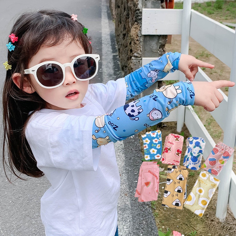 Ống Tay Áo Co Giãn Chống Nắng Họa Tiết Hoạt Hình Cho Bé