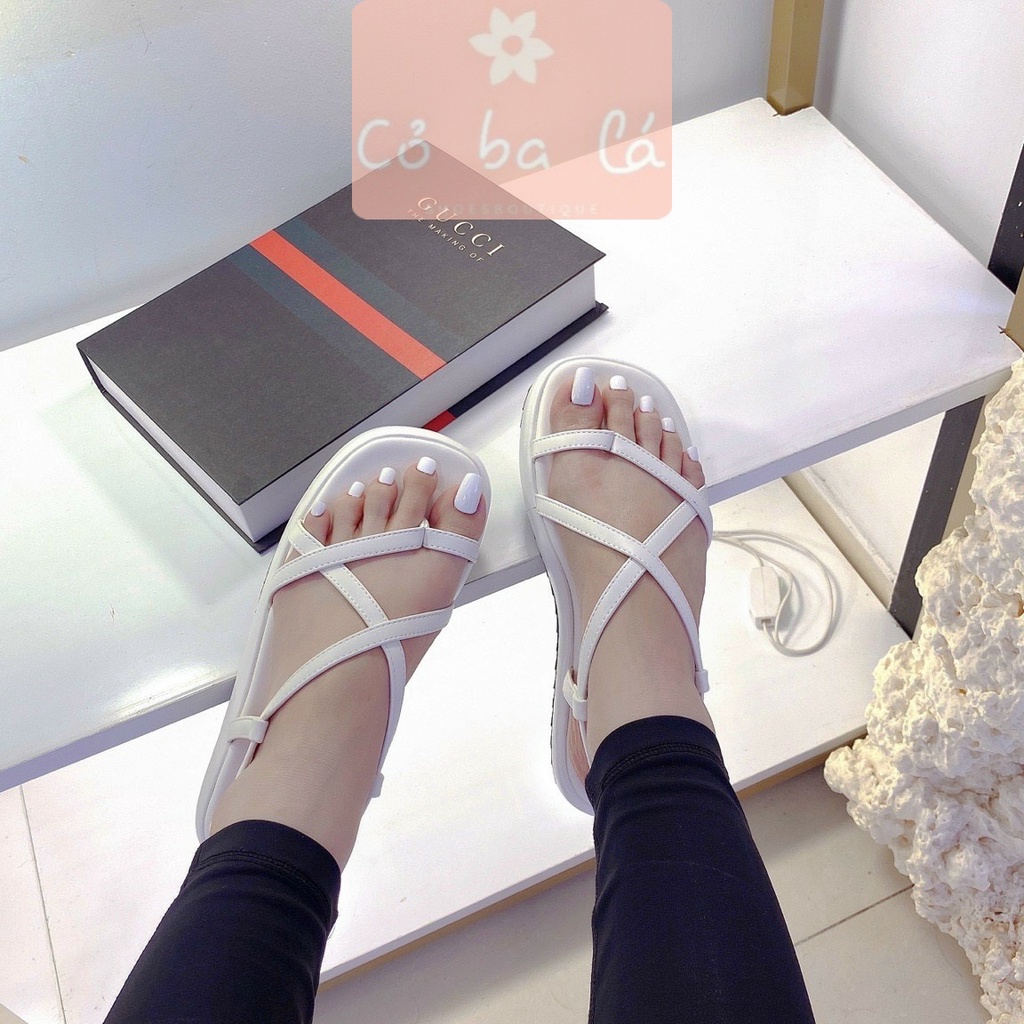 SANDAL NỮ COBALA SHOES - GIÀY BÁNH MÌ QUAI CHÉO ĐẾ BẰNG - SANDAL ĐI HỌC NỮ XỎ NGÓN ĐẾ BỆT -  S22051900