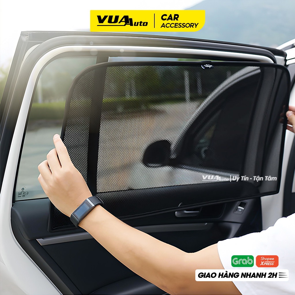 Rèm che nắng ô tô nam châm VuaAuto bộ 4 miếng che cửa ô tô tiện lợi chắn nắng chống chói cách nhiệt hiệu quả