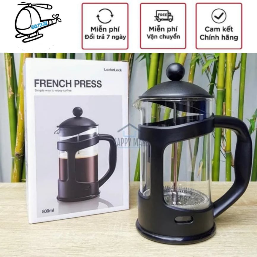 [FREESHIP]Bình thuỷ tinh pha trà, cafe đa năng 800ml Lock&Lock